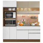 Armário de Cozinha Compacta 190cm Rustic/Branco/Crema Helen Madesa 02
