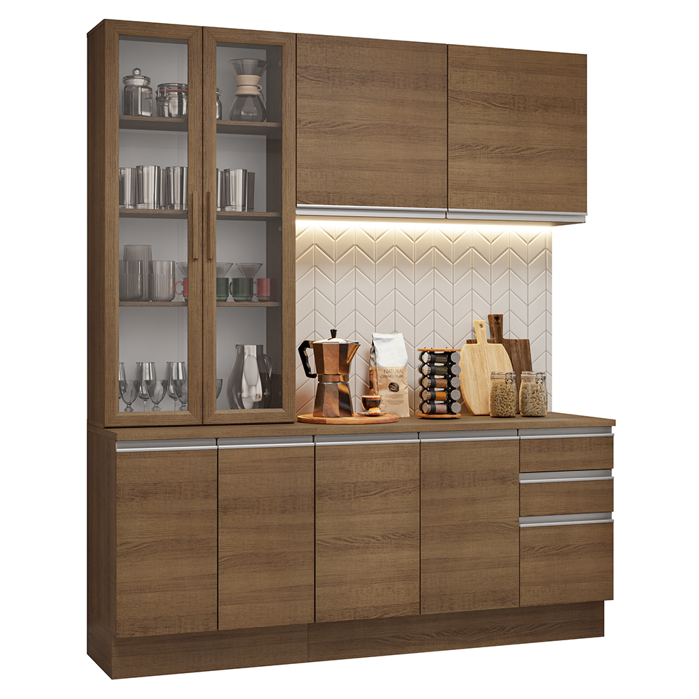 Armário de Cozinha Compacta 190cm Rustic Glamy Madesa 05