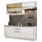 Armário de Cozinha Compacta 200cm Branco Glamy Madesa 03