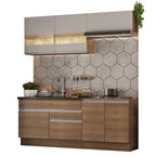 Armário de Cozinha Compacta 200cm Rustic/Crema Glamy Madesa 07