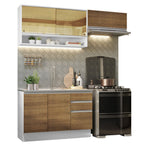 Armário de Cozinha Compacta 200cm Branco/Rustic Glamy Madesa 08