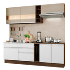 Armário de Cozinha Completa 220cm Branco/Rustic/Crema Parma Madesa 02