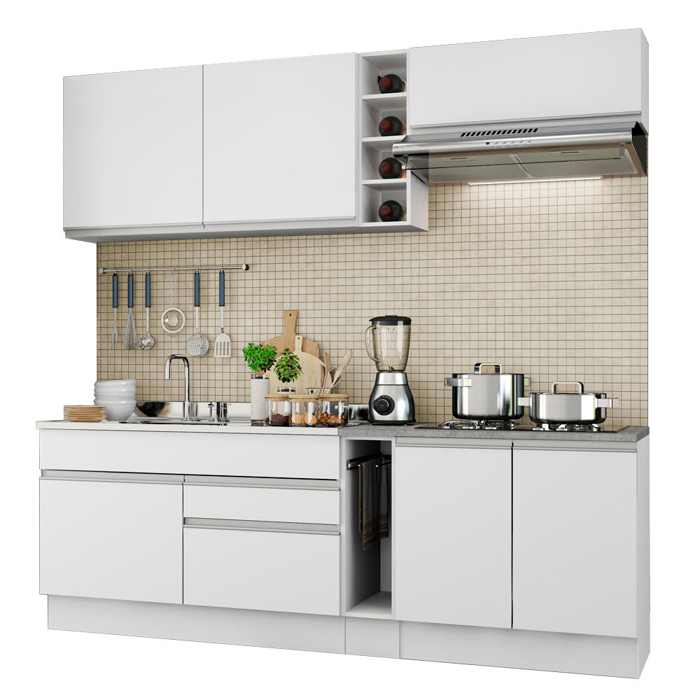 Armário de Cozinha Completa 220cm Branco Parma Madesa 03