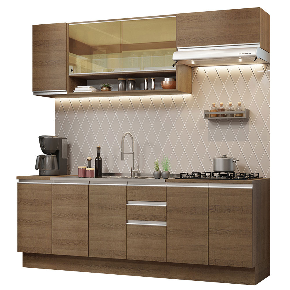 Armário de Cozinha Completa 240cm Rustic Glamy Madesa 03