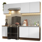 Armário de Cozinha Completa 240cm Rustic/Branco Glamy Madesa 10