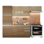Armário de Cozinha Completa 260cm Rustic/Crema Glamy Madesa 02