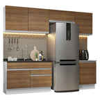 Armário de Cozinha Completa 260cm Branco/Rustic Glamy Madesa 05