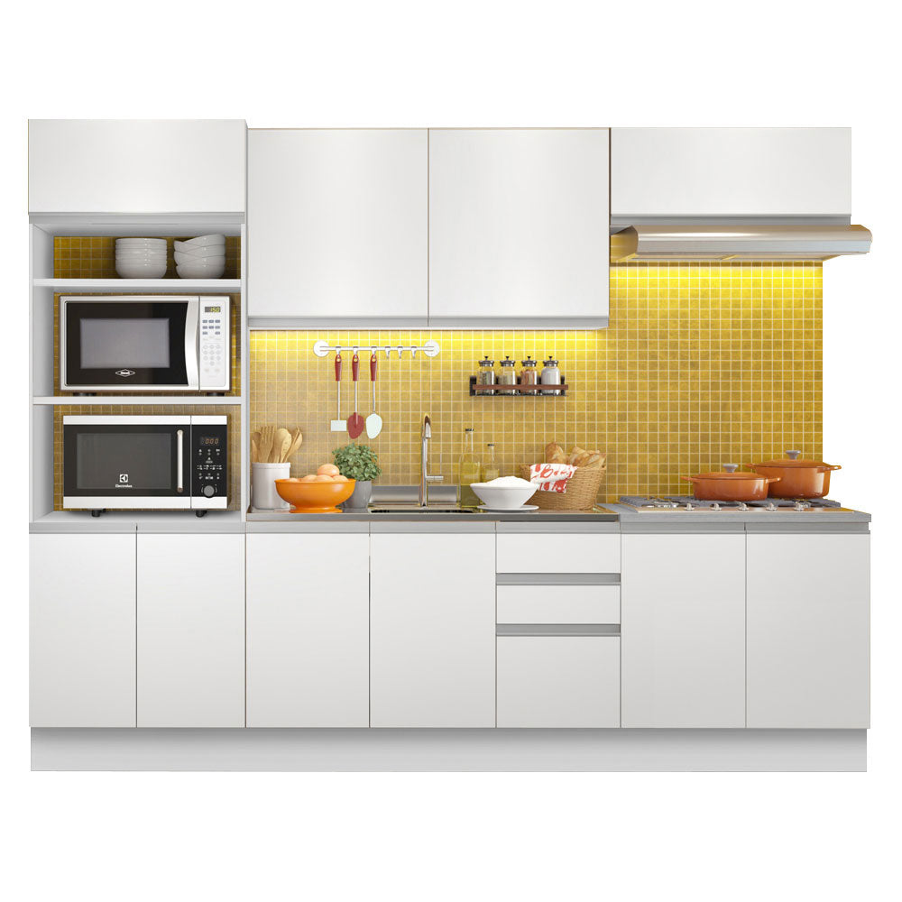 Armário de Cozinha Completa 270cm Branco Viena Madesa 02