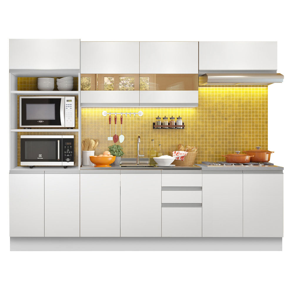 Armário de Cozinha Completa 270cm Branco Atenas Madesa 03