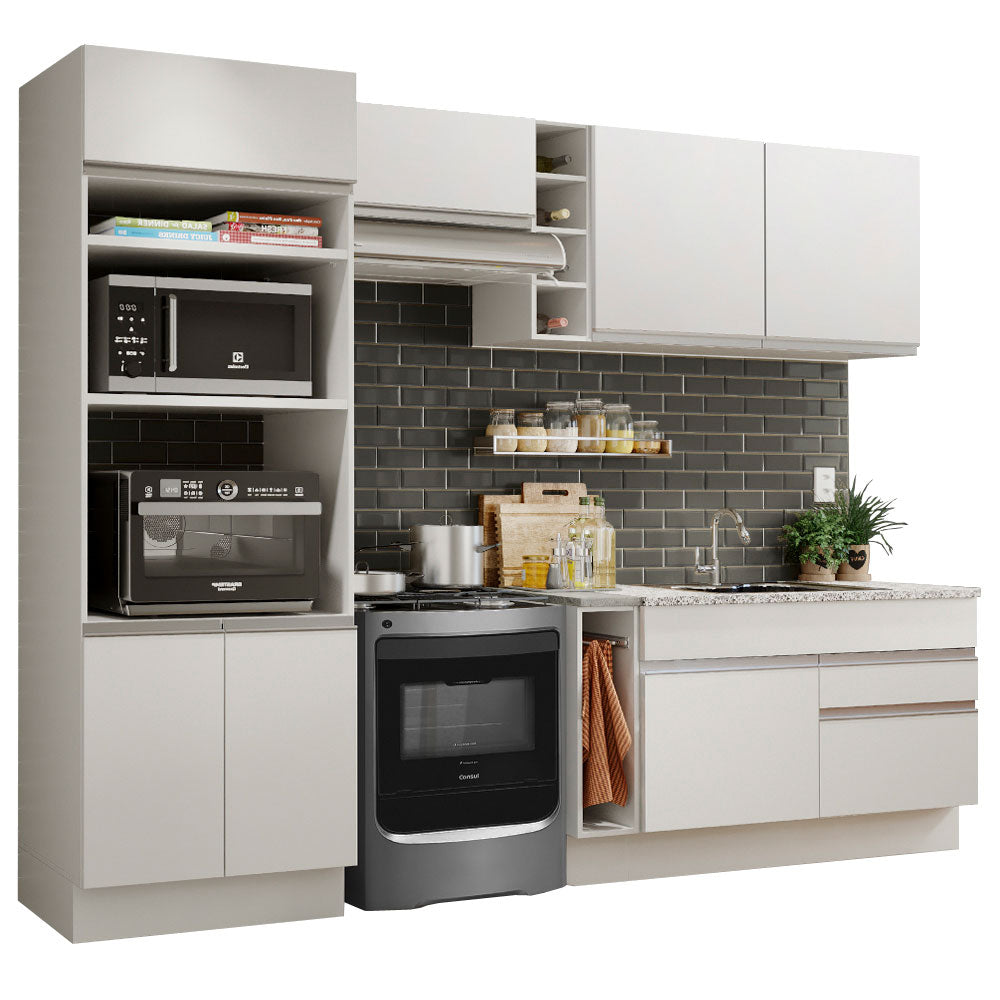 Armário de Cozinha Completa 270cm Branco Jade Madesa 09