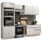 Armário de Cozinha Completa 270cm Branco Jade Madesa 09