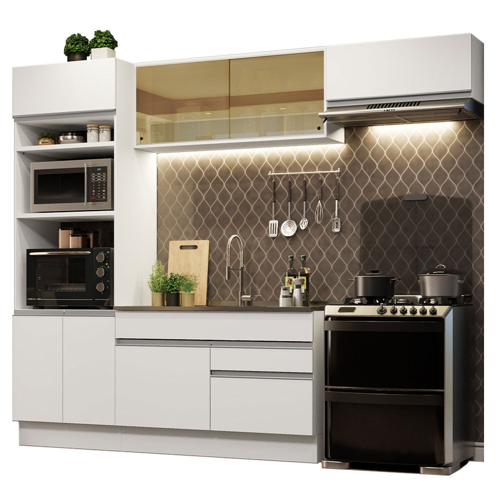Armário de Cozinha Completa 270cm Branco Glamy Madesa 11
