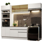 Armário de Cozinha Completa 270cm Branco Glamy Madesa 11