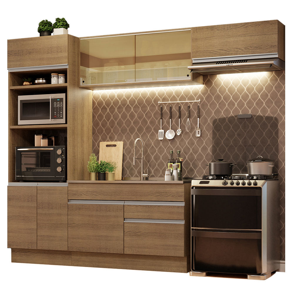 Armário de Cozinha Completa 270cm Rustic Glamy Madesa 11