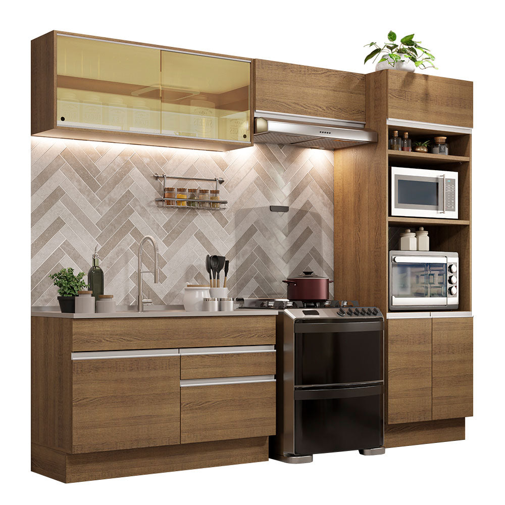 Armário de Cozinha Completa 270cm Rustic Glamy Madesa 12