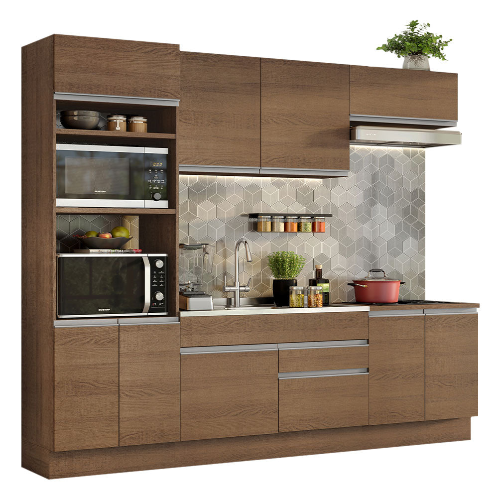 Armário de Cozinha Completa 270cm Rustic Glamy Madesa 13