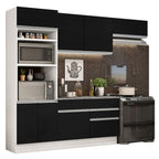 Armário de Cozinha Completa 270cm Branco/Preto Glamy Madesa 14