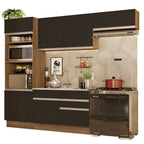 Armário de Cozinha Completa 270cm Rustic/Preto Glamy Madesa 15