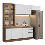Armário de Cozinha Completa 270cm Rustic/Branco Glamy Madesa 16