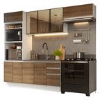 Armário de Cozinha Completa 270 cm Branco/Rustic Glamy Madesa 17