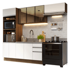 Armário de Cozinha Completa 270 cm Rustic/Branco Glamy Madesa 17