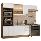 Armário de Cozinha Completa 270 cm Rustic/Branco Glamy Madesa 18