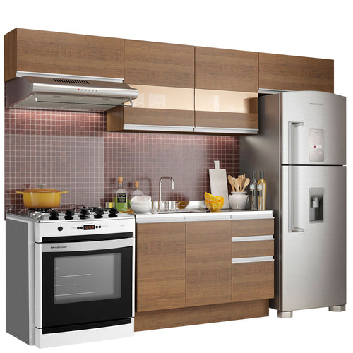 Armário de Cozinha Compacta 280cm Rustic Marina Madesa 01