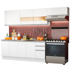 Armário de Cozinha Completa 280cm Branco Marcela Madesa 03