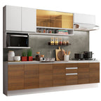 Armário de Cozinha Completa 280cm Branco/Rustic/Branco Genova Madesa 04