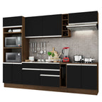 Armário de Cozinha Completa 290cm Rustic/Preto Vicenza Madesa 02