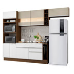 Armário de Cozinha Completa 290cm Branco/Crema Safira Madesa 03