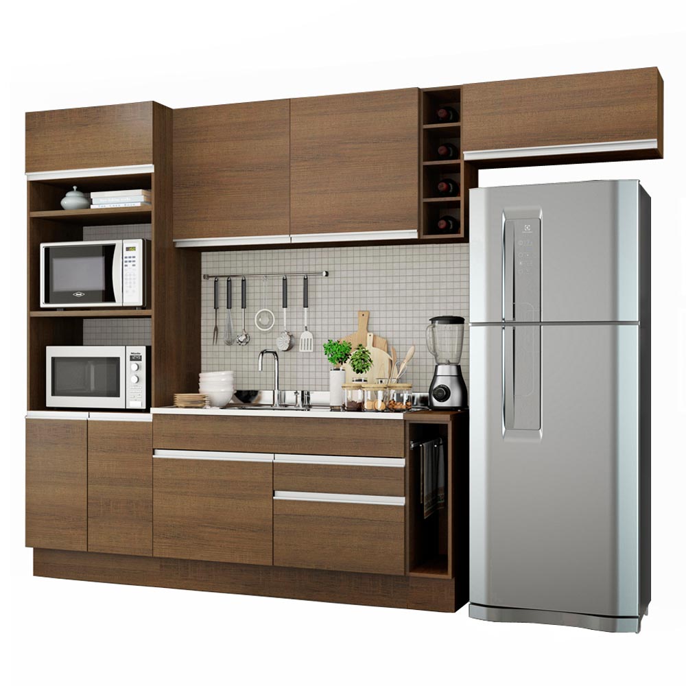 Armário de Cozinha Completa 290cm Rustic Safira Madesa 04