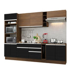 Armário de Cozinha Completa 290cm Rustic/Preto/Rustic Vicenza Madesa 07