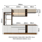 Armário de Cozinha Completa 290cm Rustic/Branco/Crema Vicenza Madesa 11