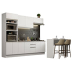 Armário de Cozinha Completa 315cm Branco Glamy Madesa 02