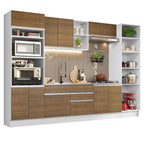 Armário de Cozinha Completa 330cm Branco/Rustic Glamy Madesa 03