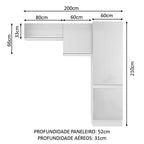 Kit Área De Serviço Madesa Acordes 100% MDF com 2 Armários e Torre Portas Branco Brilho