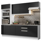 Armário de Cozinha Completa 100% MDF 250cm Branco/Preto Acordes Madesa 03