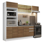 Armário de Cozinha Completa 100% MDF 250cm Branco/Rustic Acordes Madesa 04