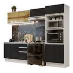Armário de Cozinha Completa 100% MDF 270cm Branco/Preto Acordes Madesa 08
