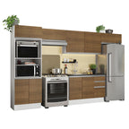 Armário de Cozinha Completa 100% MDF 350cm Rustic/Branco Acordes Madesa 01