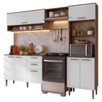Armário de Cozinha Completa 225 cm Rustic/Branco Lille Madesa 02