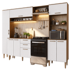 Armário de Cozinha Completa 265 cm Rustic/Branco Lille Madesa 02