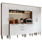 Armário de Cozinha Completa 285 cm Rustic/Branco Lille Madesa 01