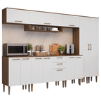 Armário de Cozinha Completa 305 cm Rustic/Branco Lille Madesa 01