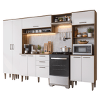 Armário de Cozinha Completa 305 cm Rustic/Branco Lille Madesa 02