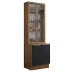 Kit Balcão + Cristaleira 70cm Rustic/Preto Lux Madesa 01