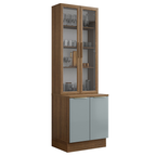 Kit Balcão + Cristaleira 70cm Rustic/Cinza Lux Madesa 01