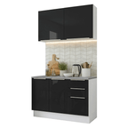 Armário de Cozinha Compacta 120 cm Branco/Preto Lux Madesa 01