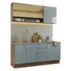 Armário de Cozinha Compacta 180 x 60 cm Rustic/Cinza Lux Madesa 05